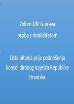 Lista pitanja prije podnošenja konsolidiranog izvješća Republike Hrvatske