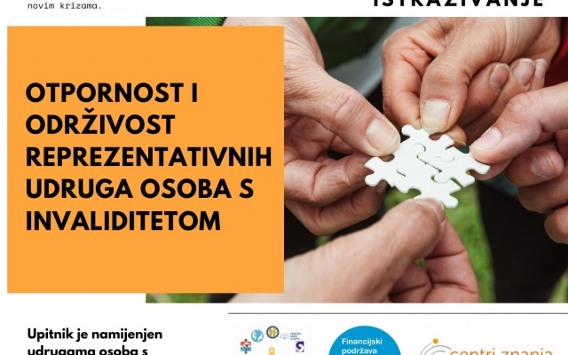 Istraživanje o otpornosti i održivosti reprezentativnih udruga osoba s invaliditetom