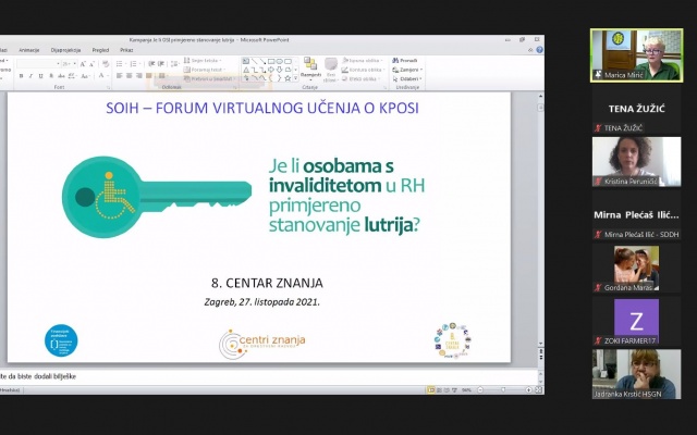 SOIH – Foruma virtualnog učenja o KPOSI - „Je li osobama s invaliditetom primjereno stanovanje u Republici Hrvatskoj lutrija?“