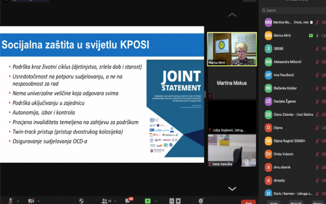 SOIH FORUM VIRTUALNOG UČENJA O KPOSI – Zajednička izjava IDA i ILO „Prema inkluzivnim sustavima socijalne zaštite koji podržavaju puno i učinkovito sudjelovanje osoba s invaliditetom“ 