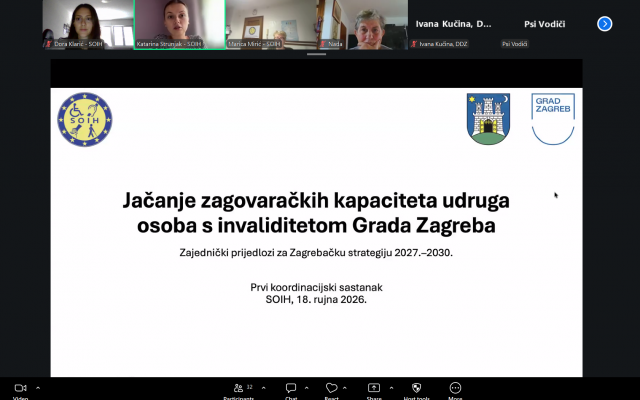 Održan prvi sastanak s udrugama osoba s invaliditetom Grada Zagreba