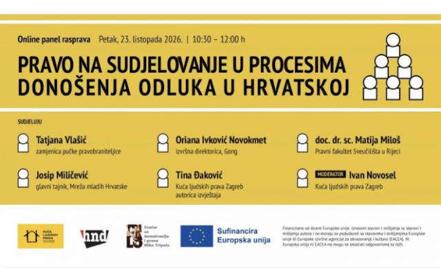 Kuća ljudskih prava Zagreb održala panel o pravu na sudjelovanje